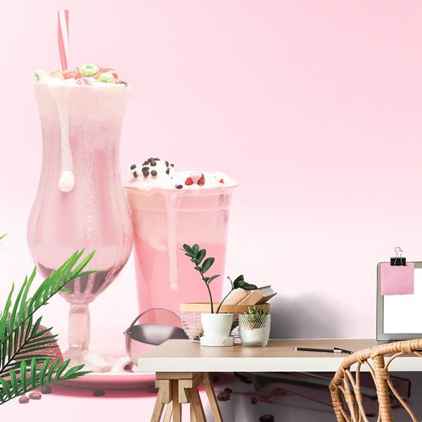 Fototapet cocktail de lapte roz