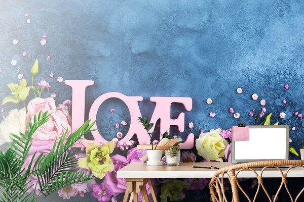 Fototapet inscripție Love