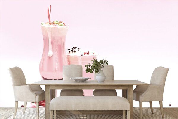 Fototapet cocktail de lapte roz