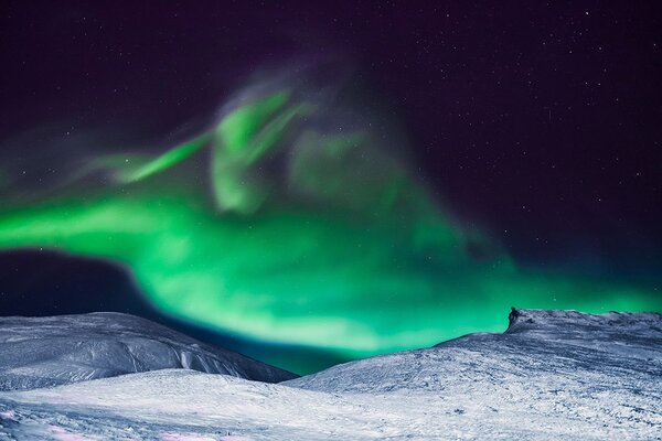 Fototapet aurora polară pe cer