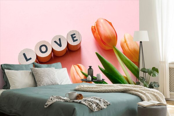 Fototapet cuburi cu inscripție Love