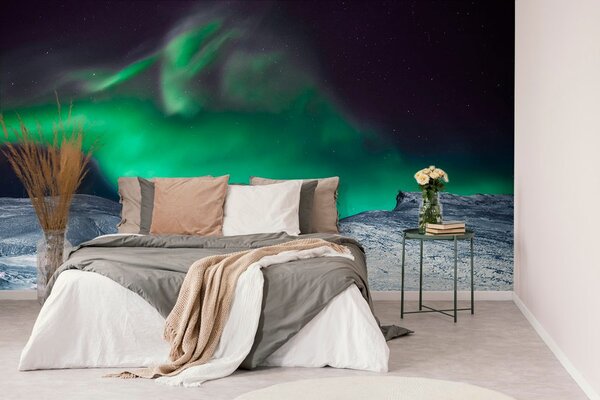 Fototapet aurora polară pe cer