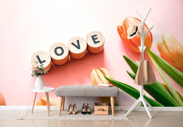 Fototapet cuburi cu inscripție Love
