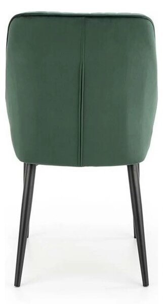 Scaun tapitat K432, verde inchis, stofa catifelata, 48x57x85 cm