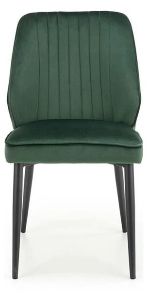 Scaun tapitat K432, verde inchis, stofa catifelata, 48x57x85 cm