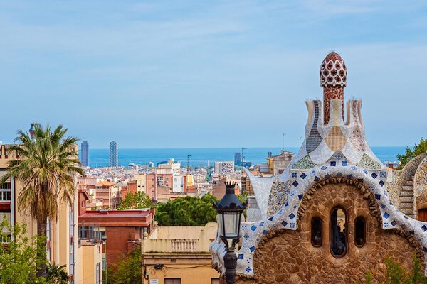 Fototapet vedere la Parcul Güell în Barcelona
