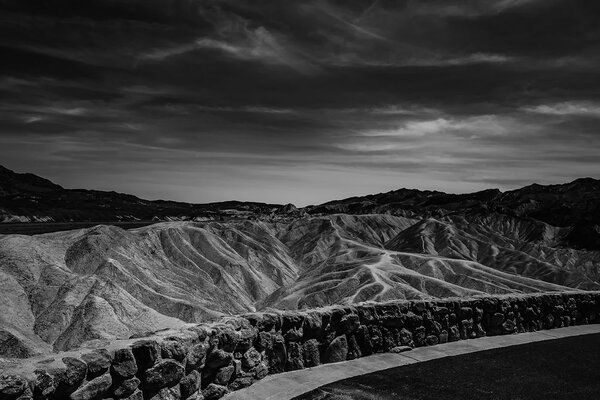 Fototapet Parcul Național Death Valley în alb-negru