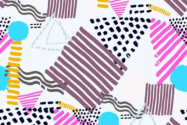 Tapet Memphis model în pop-art stil