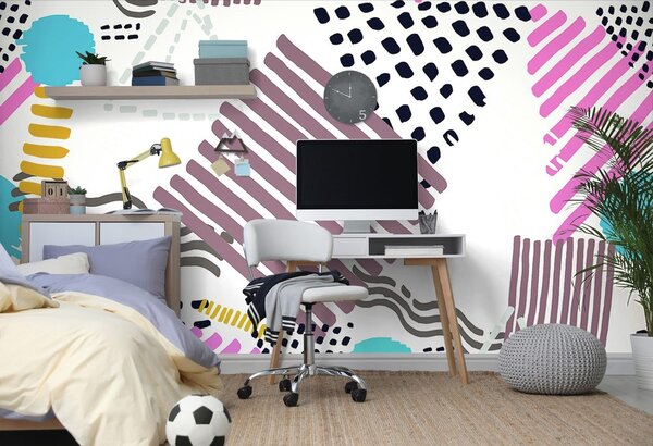 Tapet Memphis model în pop-art stil