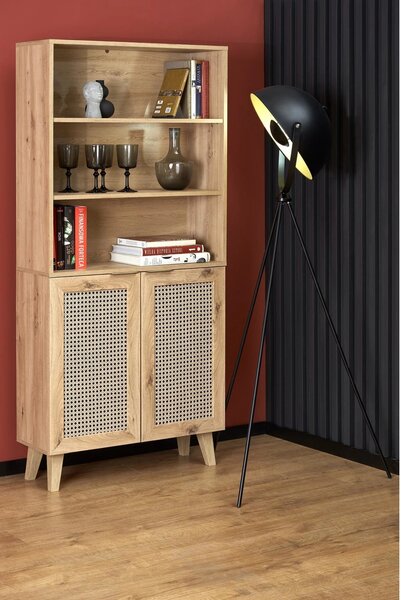 Biblioteca BORNEO, stejar artisan, PAL laminat, 80x40x173 cm