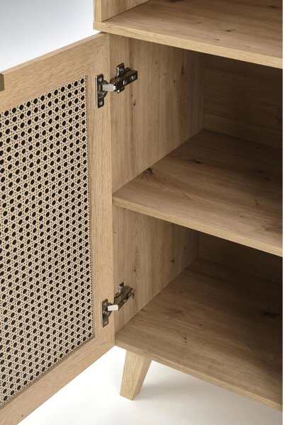 Biblioteca BORNEO, stejar artisan, PAL laminat, 80x40x173 cm
