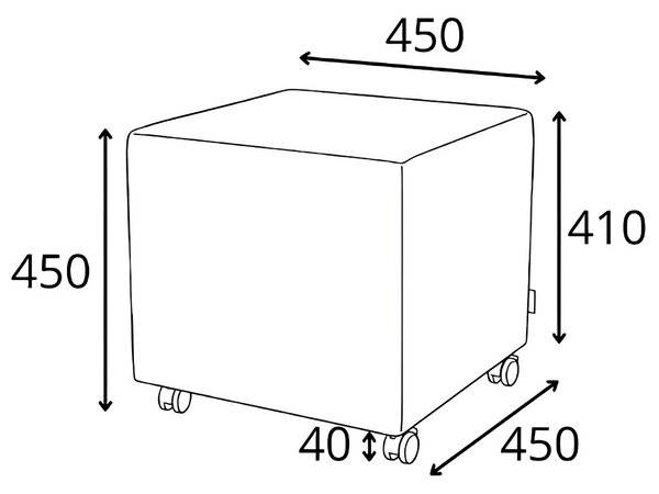 Taburet pe role Square Roll