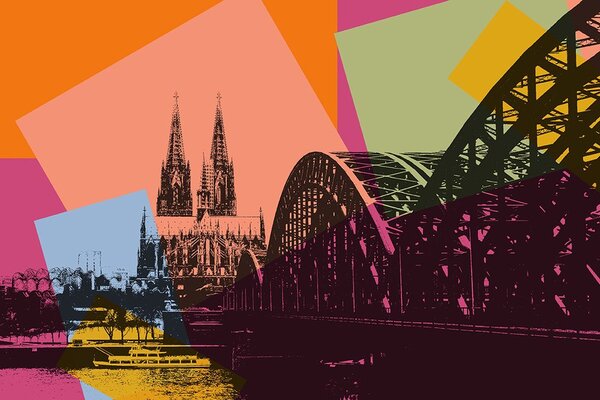 Tapet ilustrație digitală a orașului Kolin