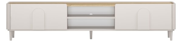 Comodă TV Amilio 220 cm cu sertar - cashmere / stejar uleiat / mânere cashmere