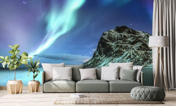 Fototapet aurora polară în Norvegia