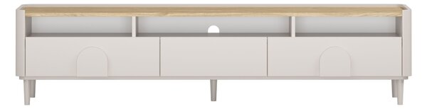 Comodă TV Amilio 200 cm cu sertare - cashmere / stejar uleiat / mânere cashmere