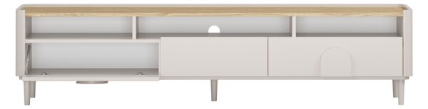 Comodă TV Amilio 200 cm cu sertare - cashmere / stejar uleiat / mânere cashmere