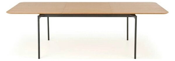 Masa extensibila SMART, stejar/negru, furnir/metal, 170/250x100x76 cm