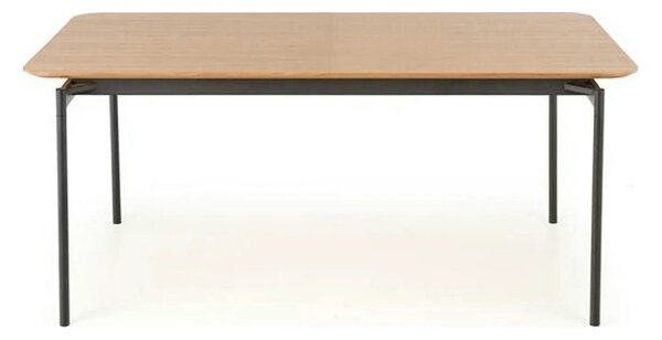 Masa extensibila SMART, stejar/negru, furnir/metal, 170/250x100x76 cm