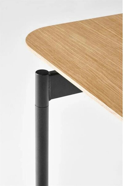 Masa extensibila SMART, stejar/negru, furnir/metal, 170/250x100x76 cm