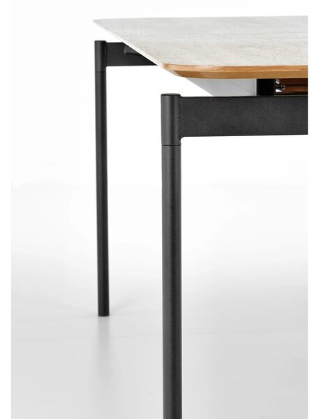 Masa extensibila SMART, stejar/negru, furnir/metal, 170/250x100x76 cm