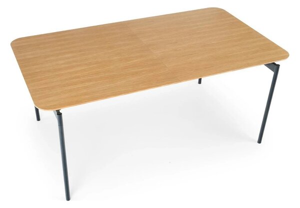 Masa extensibila SMART, stejar/negru, furnir/metal, 170/250x100x76 cm