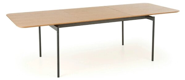 Masa extensibila SMART, stejar/negru, furnir/metal, 170/250x100x76 cm