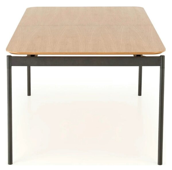 Masa extensibila SMART, stejar/negru, furnir/metal, 170/250x100x76 cm