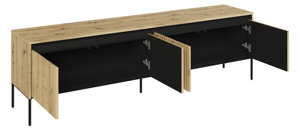 Comodă TV Fernolu 105Stejar artizan, Negru, 19x6x4cm