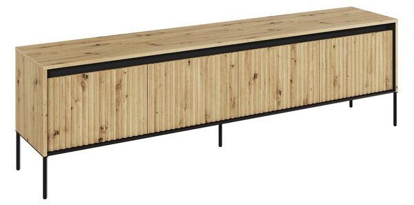 Comodă TV Fernolu 105Stejar artizan, Negru, 19x6x4cm
