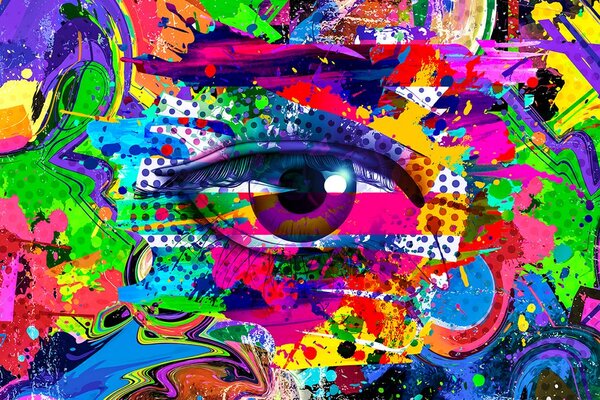 Tapet ochiul uman în stil pop-art