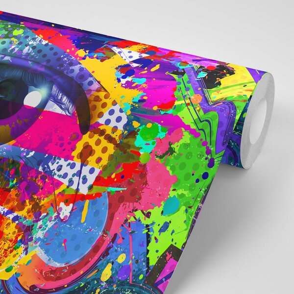 Tapet ochiul uman în stil pop-art