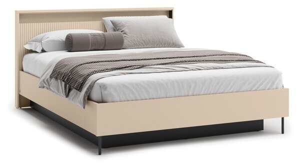 Pat Lorfera 107Dublu, Crem, 160x200, PAL laminat, Somiera patSomiera pat, 17x21x10cm