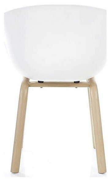 Scaun EGO, alb/stejar, plastic/metal, 56x42x80 cm