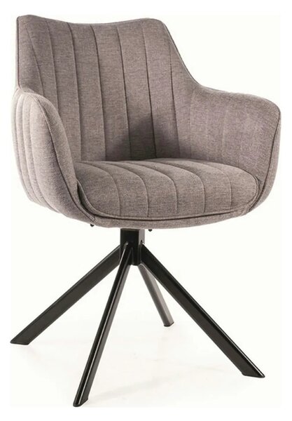 Scaun rotativ AZALIA, gri/negru, stofa/metal, 61x44x86 cm