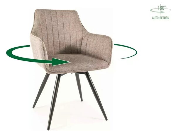 Scaun BALLO, bej/negru, stofa clasica/metal, 56x45x84 cm
