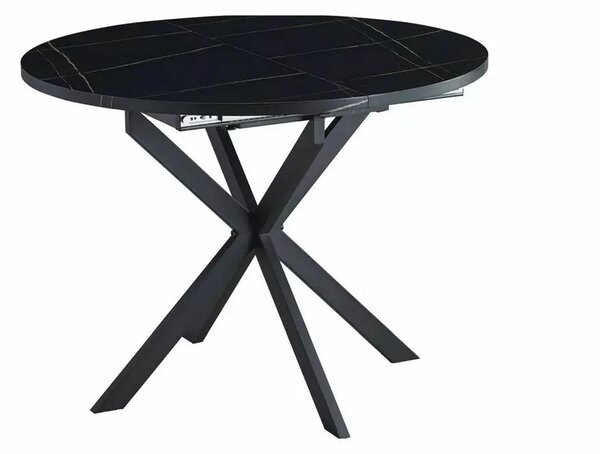 Masa extensibila pentru sufragerie GASTON, negru, 100/135x100x75 cm