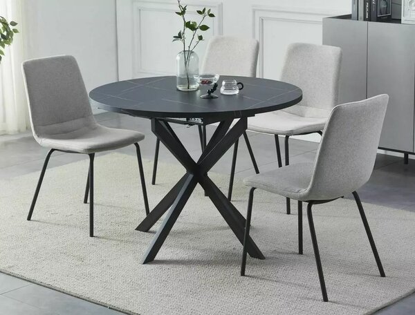 Masa extensibila pentru sufragerie GASTON, negru, 100/135x100x75 cm