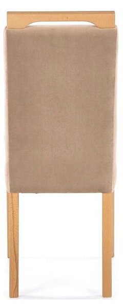 Scaun CLARION, maro/stejar, stofa catifelata/lemn, 42x58x97 cm