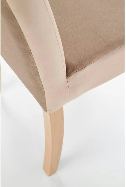 Scaun CLARION, maro/stejar, stofa catifelata/lemn, 42x58x97 cm