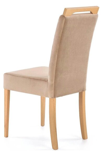 Scaun CLARION, maro/stejar, stofa catifelata/lemn, 42x58x97 cm