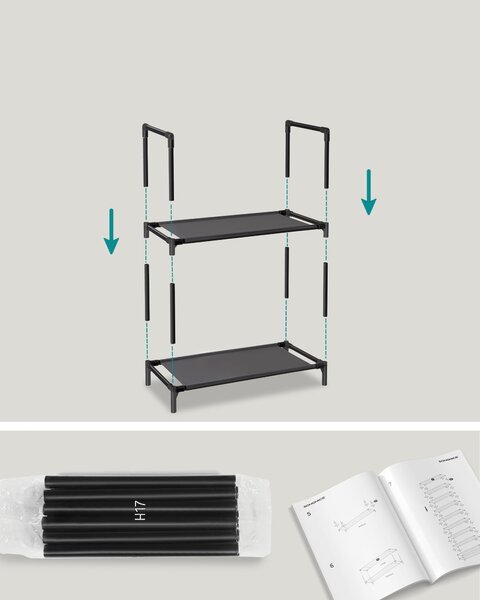 Dulap pentru incaltaminte cu cadru metalic ORDEN, negru