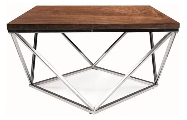 Masuta cafea SILVER A, nuc/argintiu, 80x80x45 cm