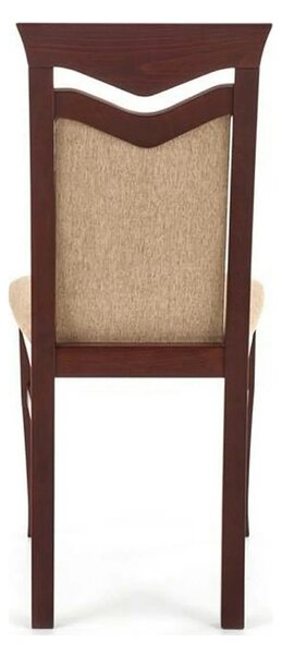 Scaun tapitat CITRONE, bej/nuc, stofa clasica/lemn, 44x43x96 cm