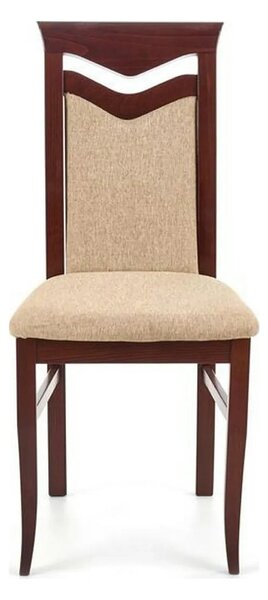 Scaun tapitat CITRONE, bej/nuc, stofa clasica/lemn, 44x43x96 cm