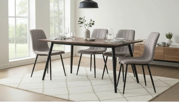 Scaun ALAN, gri/negru, stofa/metal, 45x39x91 cm