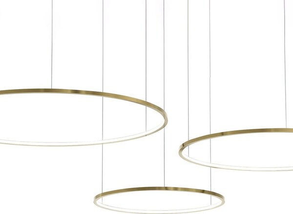 Milagro Lighting Lampă suspendată LED Saturno, auriu, 3 becuri, metal, 4.000 K, Auriu / Alamă, Camera de zi / sufragerie, Metal, Modern