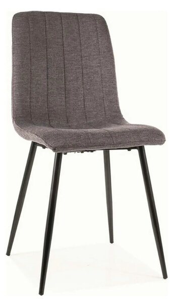 Scaun ALAN, gri inchis/negru, stofa clasica/metal, 45x39x91 cm