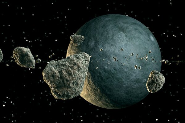 Tapet meteoriți în jurul planetei