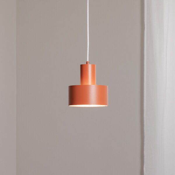 SIGMA Lampă suspendată Rif S, roșu cărămiziu, 1 bec, Ø 15 cm, oțel, reglabil, Roșu, Camera de zi / sufragerie, Metal, Modern